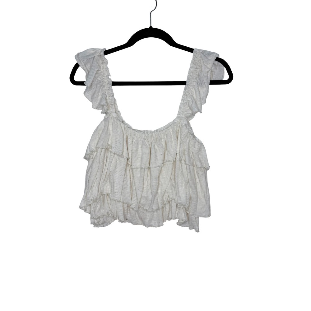 Free People Mila Ribbed Ruffle Top - Picture 3 of 6